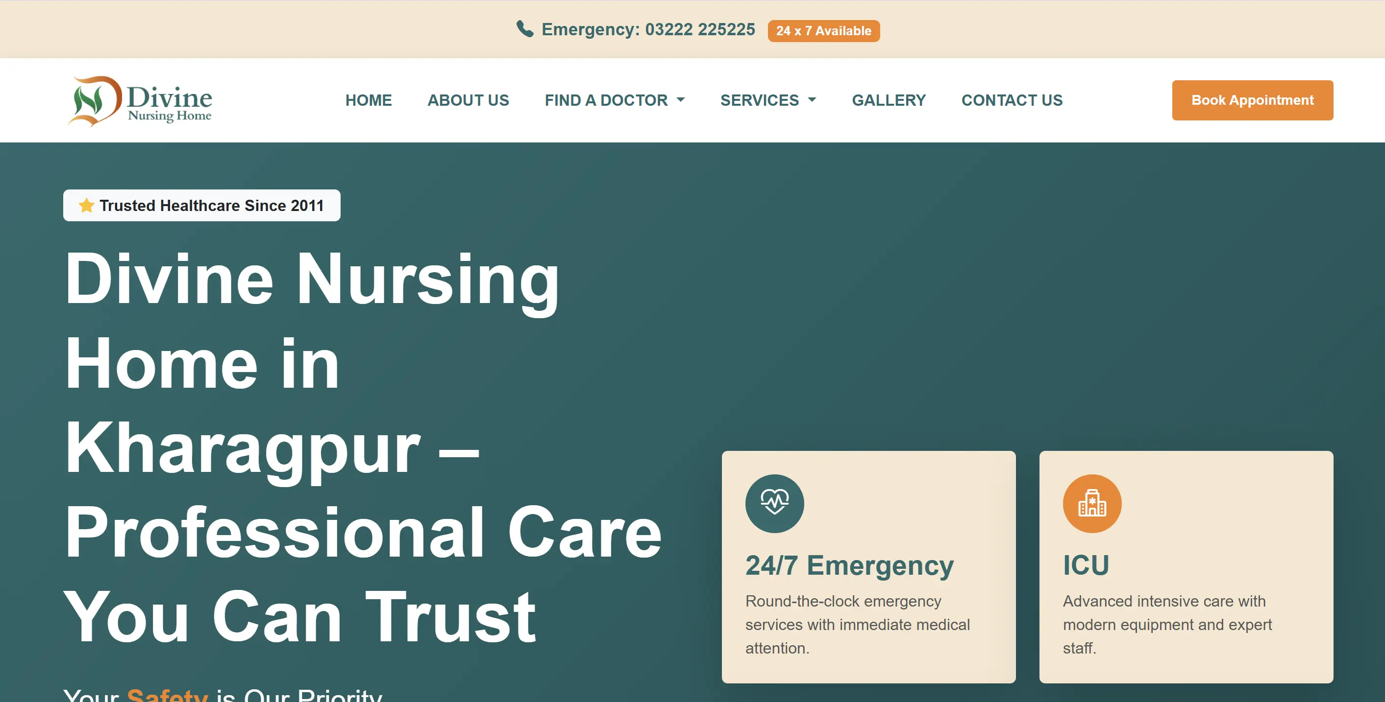 Divine Nursing Home Website