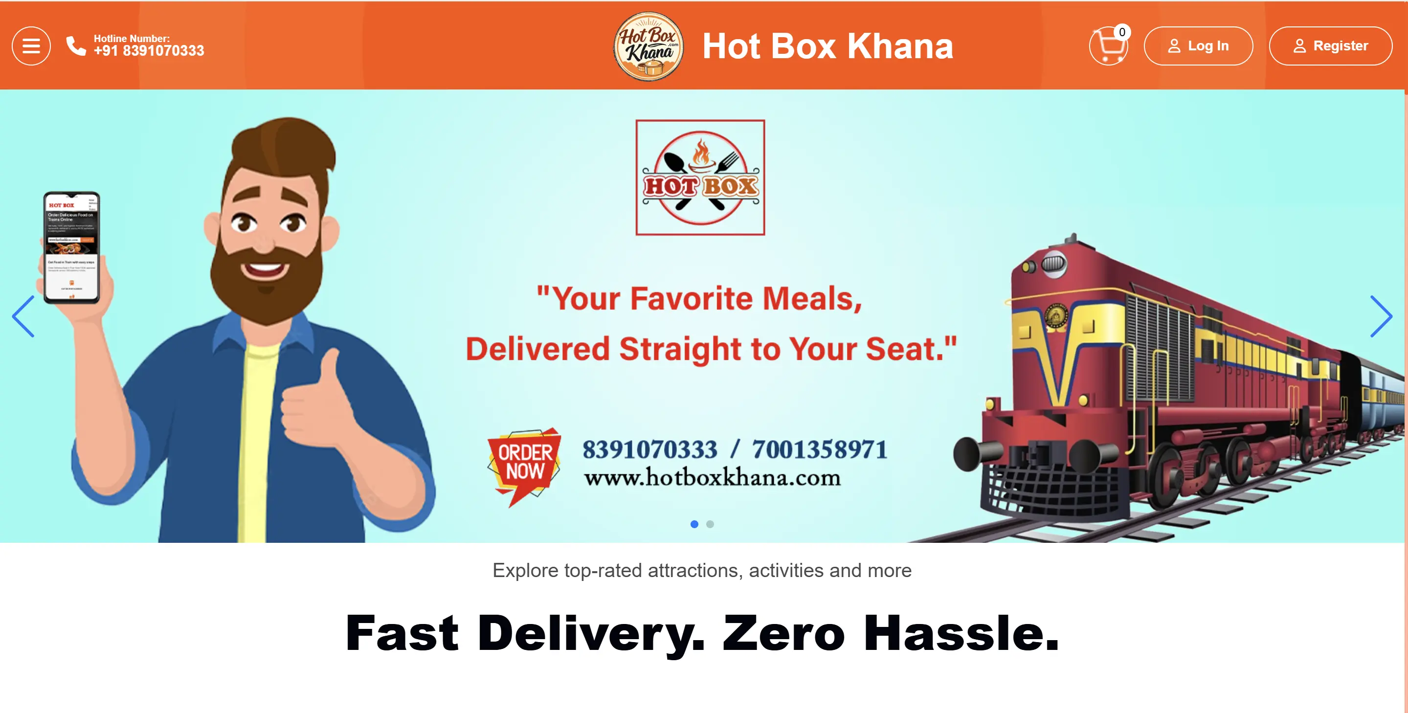 Hot Box Khana Restaurant Website - Food Delivery Service